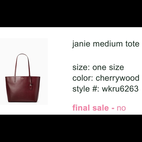 Kate Spade Janie Medium Tote Cherrywood Laptop Bag - Picture 3 of 13